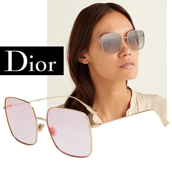 NIB Dior Rose Gold Stellaire 000Te Metal Square Sunglasses - Picture 3 of 10